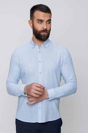 پیراهن آبی مردانه اسلیم فیت Efor - کد 302382314