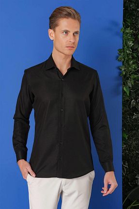 پیراهن مشکی مردانه اسلیم فیت Efor - کد 838527920