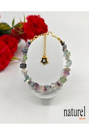 دستبند جواهر آبی زنانه سنگ طبیعی Naturel Tılsım - کد 739093356