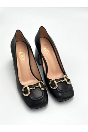 کفش پاشنه بلند کلاسیک مشکی زنانه چرم خالص Klay Shoes - کد 871439384