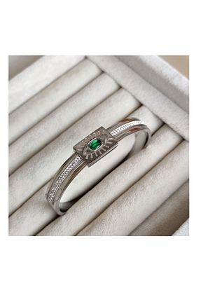 دستبند استیل (فولاد) طوسی زنانه استیل ضد زنگ GÇA Moda - کد 871449687