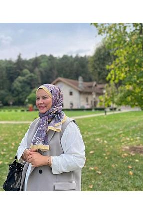 شال طوسی زنانه پنبه ای Coco Scarfs - کد 871450619