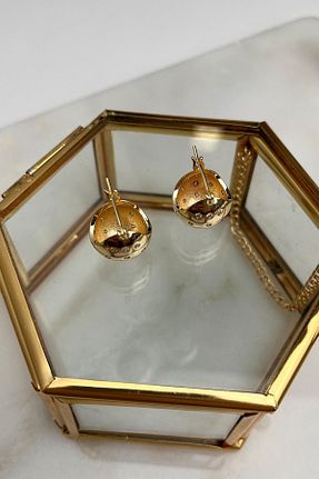 گوشواره جواهر طلائی سنگ Modex - کد 783336297