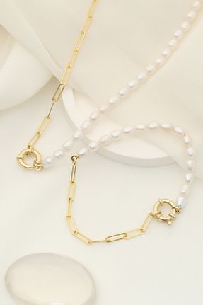 گردنبند مروارید طلائی مروارید فرهنگی Nox Jewelry - کد 841671714