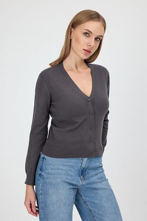 پلیور طوسی زنانه ساده VİOLETTE - کد 871506692