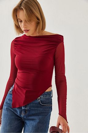 بلوز زرشکی زنانه ساده Bianco Lucci - کد 871506934