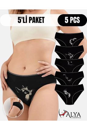 شورت مشکی زنانه پنبه - الاستین ALYA UNDERWEAR - کد 805736943