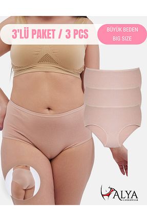 شورت سایز بزرگ بژ زنانه فاق بلند ALYA UNDERWEAR - کد 380574281