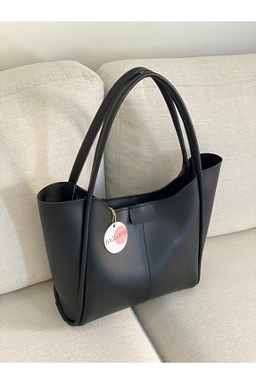 کیف دوشی مشکی زنانه چرم مصنوعی BAGLOVİS - کد 861855496