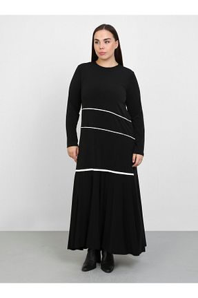 لباس سایز بزرگ مشکی زنانه مخلوط پلی استر Alia - کد 758699457
