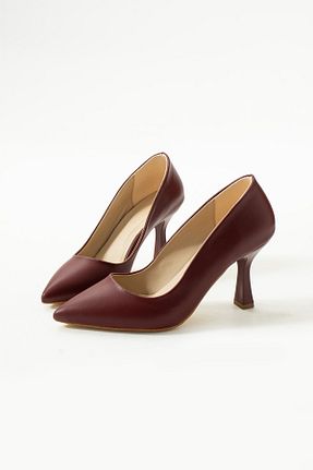 کفش استایلیتو زرشکی پاشنه نازک Güllü Shoes - کد 871541538