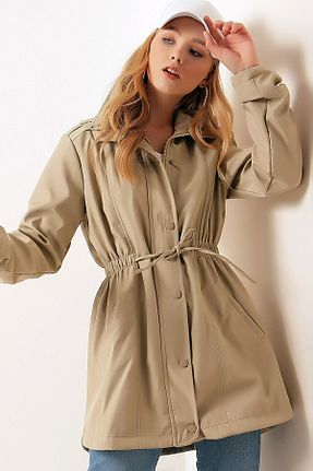 ترنچکت بژ زنانه پلی استر Vivika - کد 871625883