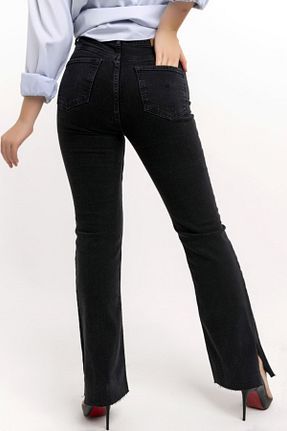 شلوار جین مشکی زنانه پاچه اسپانیولی Vivika - کد 871543350
