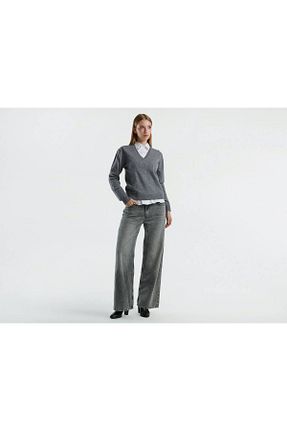 پلیور طوسی زنانه ساده United Colors of Benetton - کد 871625014