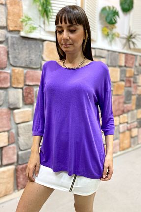 بلوز بنفش زنانه ساده sahnemoda - کد 54764350