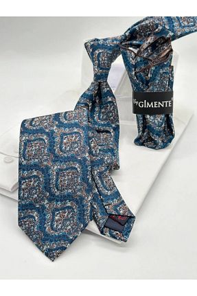 کراوات فیروزه ای مردانه Micro by Gimente - کد 871627556
