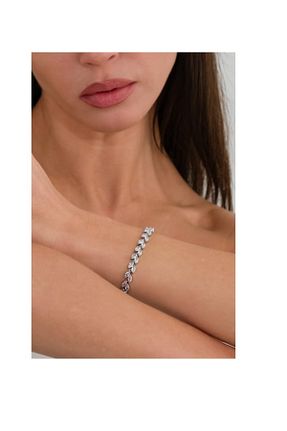دستبند استیل (فولاد) طوسی زنانه استیل ضد زنگ GÇA Moda - کد 871631453