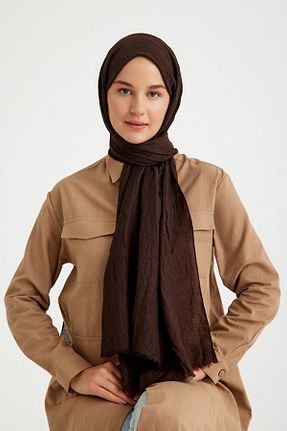 شال قهوه ای زنانه پنبه ای ardün hijab - کد 871638340