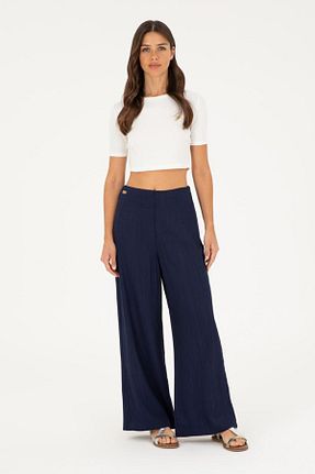شلوار سرمه ای زنانه پاچه گشاد U.S. Polo Assn. - کد 871644320