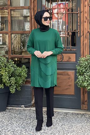 تونیک حجاب سبز زنانه بافت red show - کد 871651381