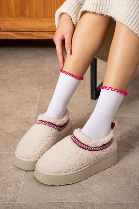 بوت / نیم بوت بژ زنانه پارچه ای Ayakkabıda Tek - کد 791065066