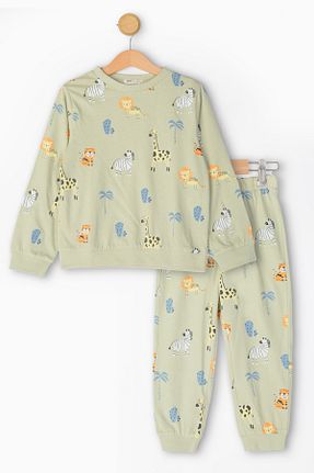 ست بالاتنه و پائین تنه سبز بچه گانه بافت Tuffy Kids - کد 870883443