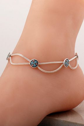 خلخال نقره آبی زنانه Sümer Telkari - کد 853209517