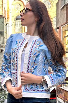 کت آبی زنانه Fitted Ateilerdijle - کد 871655324