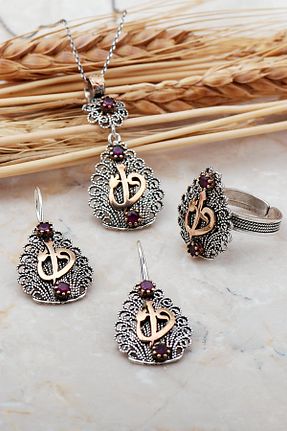 ست نقره رنگی زنانه 3 تایی Sümer Telkari - کد 233360470