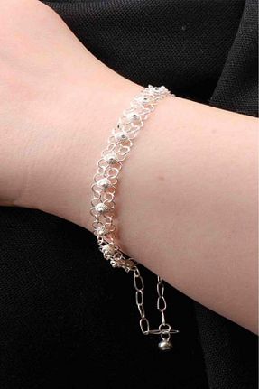 دستبند نقره سفید زنانه 925 عیار Sümer Telkari - کد 4783426