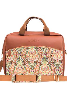 کیف لپ تاپ و مدارک قهوه ای زنانه چرم مصنوعی worken - کد 381014908