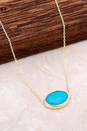 گردنبند نقره فیروزه ای زنانه 925 عیار Sümer Telkari - کد 32097837