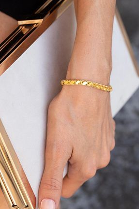 دستبند طلا زرد زنانه 14 عیار Bayar Gold - کد 62493058