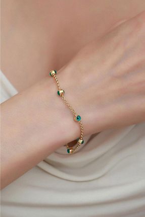 دستبند طلا آبی زنانه 14 عیار Bayar Gold - کد 65122255