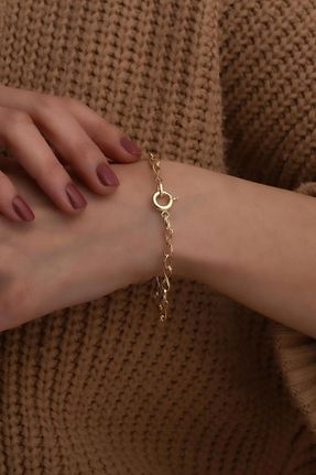 دستبند طلا زرد زنانه 14 عیار Bayar Gold - کد 125452389