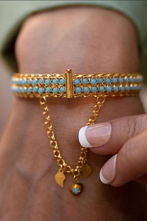 دستبند طلا زرد زنانه 14 عیار Bayar Gold - کد 62601039