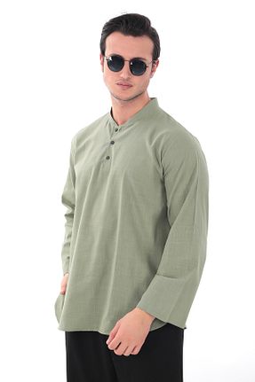 پیراهن خاکی مردانه اورسایز Suffa - کد 871678276