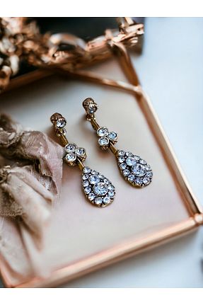 گوشواره جواهر سفید زیرکن FAYRA ACCESSORIES - کد 871681964
