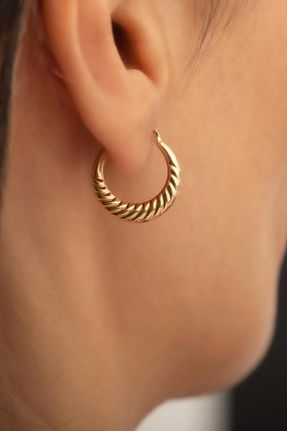 گوشواره طلا زرد زنانه 14 عیار Bayar Gold - کد 200345507