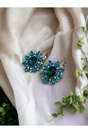 گوشواره جواهر سبز زیرکن FAYRA ACCESSORIES - کد 871676988