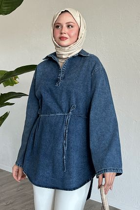 تونیک حجاب آبی زنانه %100 پنبه InStyle - کد 871682450