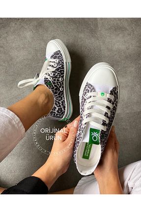 کفش اسنیکر سفید زنانه بند دار United Colors of Benetton - کد 744127948