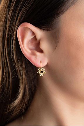 گوشواره طلا مشکی زنانه 14 عیار Bayar Gold - کد 822537912