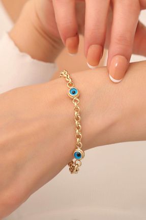 دستبند طلا زرد زنانه 14 عیار Bayar Gold - کد 788126621