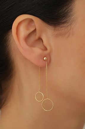 گوشواره طلا زرد زنانه 14 عیار Bayar Gold - کد 739448051