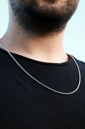 گردنبند استیل ( فولاد ) طوسی مردانه فلزی X-Lady Accessories - کد 871683282