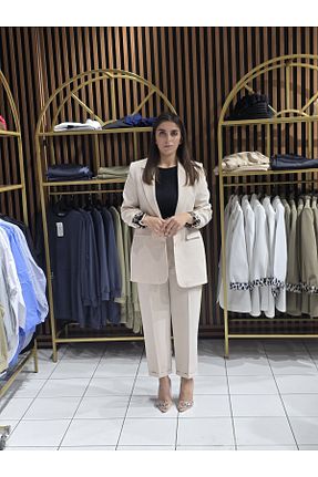 ست بالاتنه و پائین تنه بژ زنانه بافتنی Omka Moda - کد 865478332