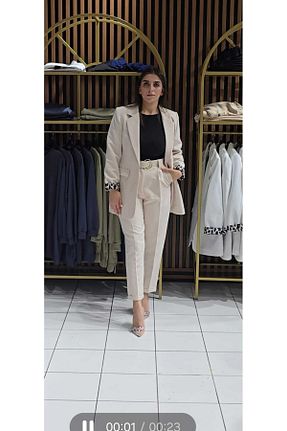 ست بالاتنه و پائین تنه بژ زنانه بافتنی Omka Moda - کد 865478332