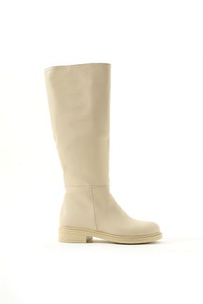 چکمه بژ زنانه پاشنه کوتاه (1 - 4 سانتی متر) Gökçe Shoes - کد 871704117