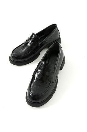 کفش لوفر مشکی زنانه پاشنه کوتاه (1 - 4 سانتی متر) Gökçe Shoes - کد 871874010